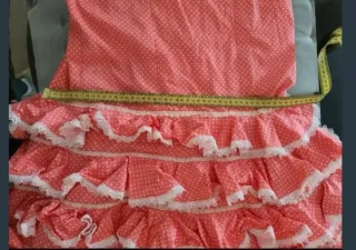 Traje de flamenca coral