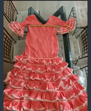 Traje de flamenca coral
