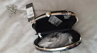 Bolso Joya Brigitte Bijou Negro y Plateado