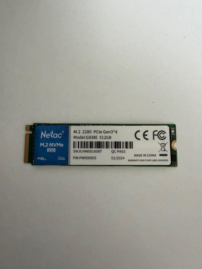 SSD M.2 NVMe 512GB PCIe Gen3 x4 Netac afbeelding 2