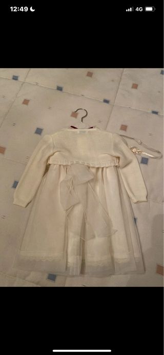Vestido de Bautizo Niña con Chaqueta y Diadema