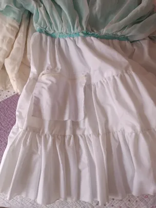 Traje Flamenca Encaje Turquesa