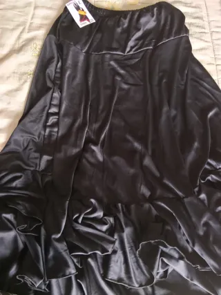 Falda flamenca negra talla L