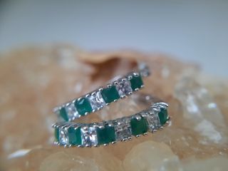 Orecchini a cerchio argento indiano con zirconi