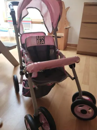 Cochecito doble rosa