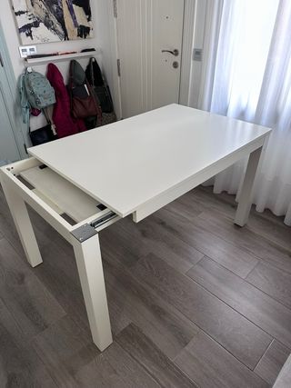 Mesa extensible comedor blanca