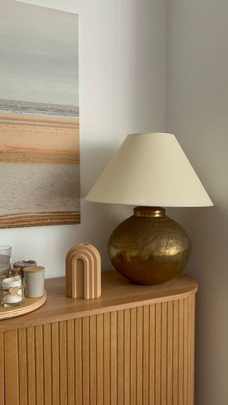 Jarrón Arcoíris Beige y Dorado