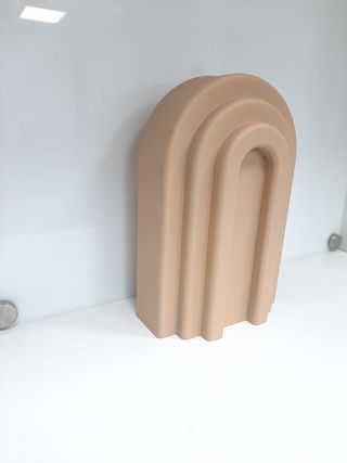 Jarrón Arcoíris Beige y Dorado