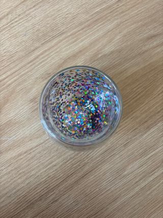 Vaso doble pared purpurina multicolor