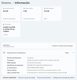 PC Sobremesa i5 Gaming/Trabajo