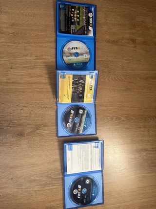 Pack 3 Juegos FIFA PS4: 15, 16 y 18,uno solo 5€