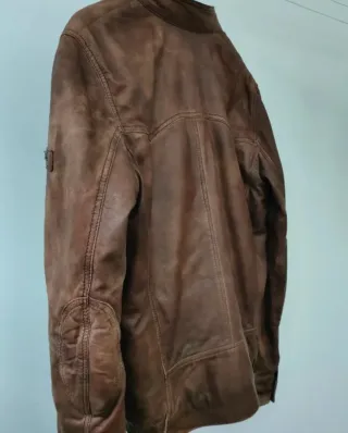 Cazadora Cuero Marrón Pull and Bear