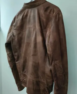 Cazadora Cuero Marrón Pull and Bear