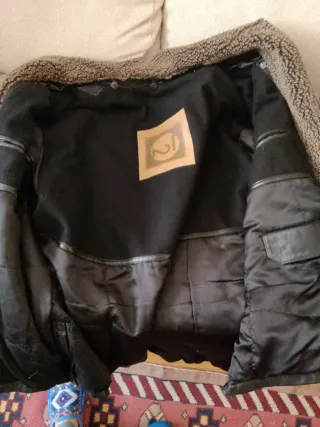 Cazadora Piel Ovina Negra Hombre