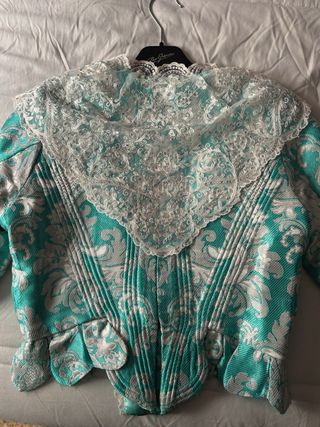 Traje de Fallera azul  y Blanco