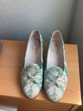 Traje de Fallera azul  y Blanco