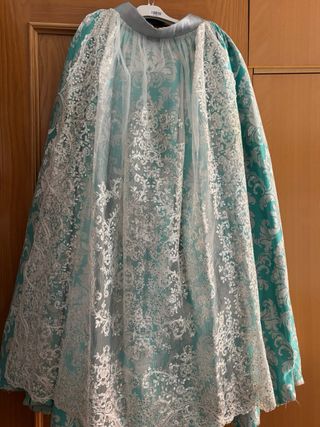 Traje de Fallera azul  y Blanco