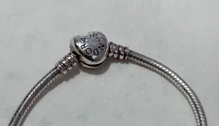 Pulsera Pandora Corazón y Charm Plata