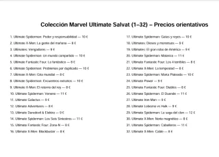 Colección Marvel Ultimate Salvat 32 tomos Spiderma