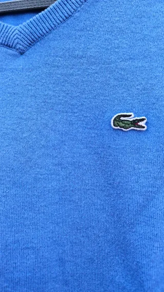Jersey Lacoste Cuello en V Azul
