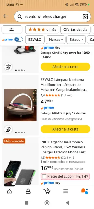 EZVALO Cargador Inalámbrico Lámpara Música