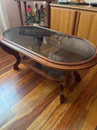 Mesa de centro madera y cristal
