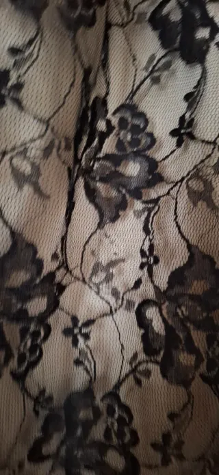 Camicia donna pizzo nero beige taglia 44/46