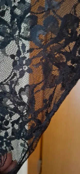 Camicia donna pizzo nero beige taglia 44/46