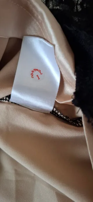 Camicia donna pizzo nero beige taglia 44/46