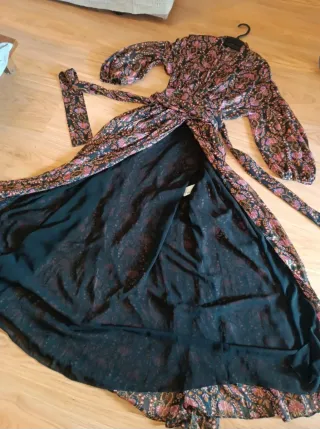 Vestido Zara Kimono Boho Estampado Maxi