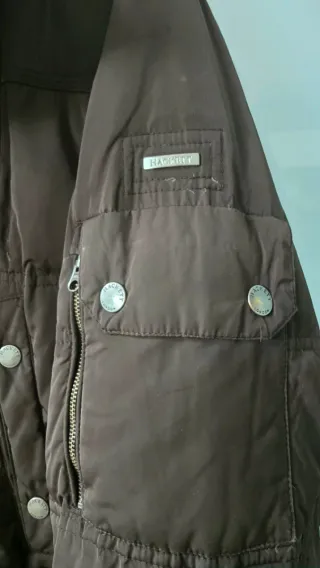 Parka de plumas Hackett Marrón con Capucha y Pelo