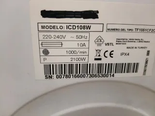 Lavadora Carga Frontal 7kg