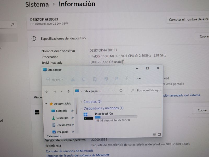 HP EliteDesk i7 6700t 240GB SSD + 8GB RAM afbeelding 9