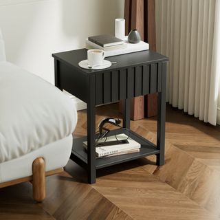 Set 2 Mesitas Noche Negras Modernas