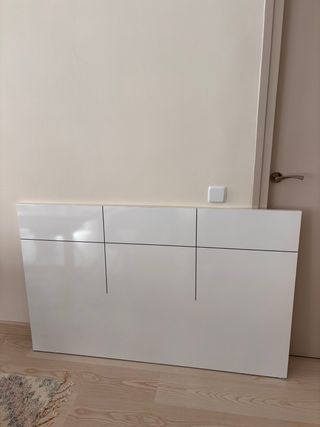 Cabecero cama doble madera, en blanco