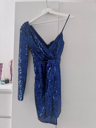 Vestido fiesta lentejuelas azul