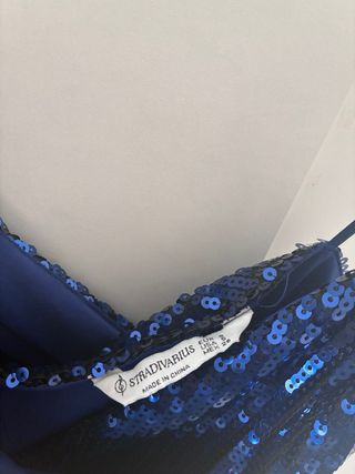 Vestido fiesta lentejuelas azul