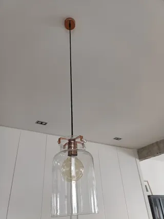 Lámpara colgante cobre y cristal Lámpara de techo