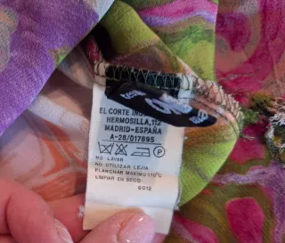 Blusa estampada mujer verde y rosa