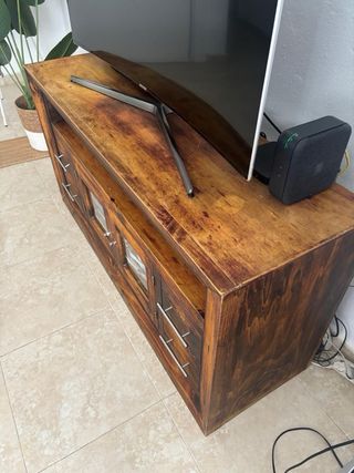 Mueble TV madera y cristal