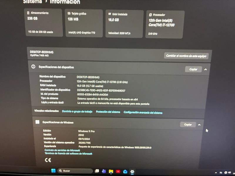 Dell Optiplex 7400 AIO i7 Gen 12 16GB RAM afbeelding 2