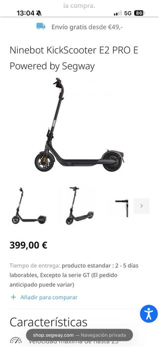 Patinete segway Ninebot KickScooter E2 PRO E
