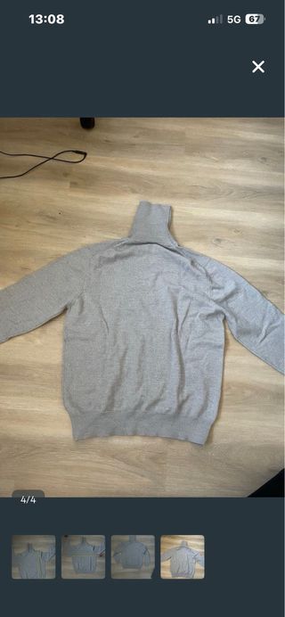 Jersey cuello alto beige Lacoste