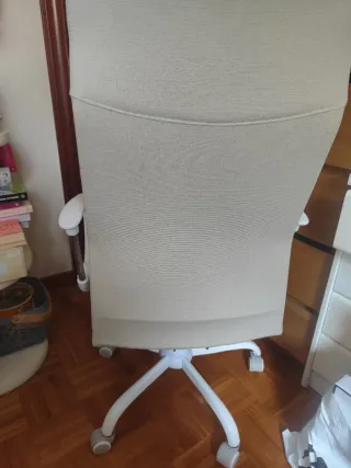 Silla de escritorio SONGMICS beige/blanca