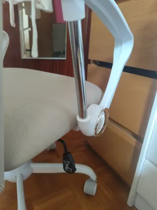 Silla de escritorio SONGMICS beige/blanca