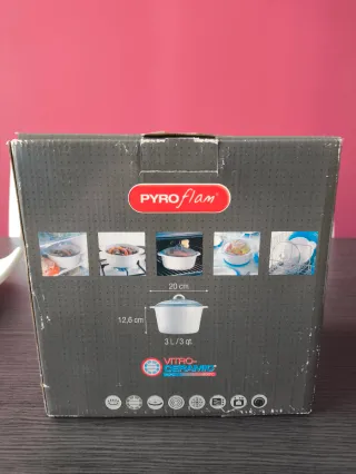 Cazuela + vaporera de vidrio y cerámica