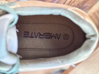 Zapatillas casual mujer beige y verde