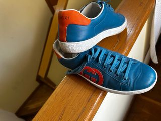 Zapatillas Gucci Ace Azul Naranja Originales