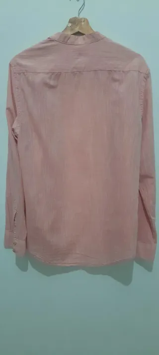 Camisa Zara Man Rosa Manga Larga