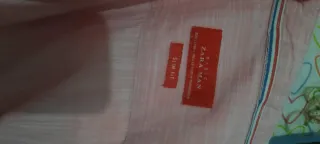 Camisa Zara Man Rosa Manga Larga